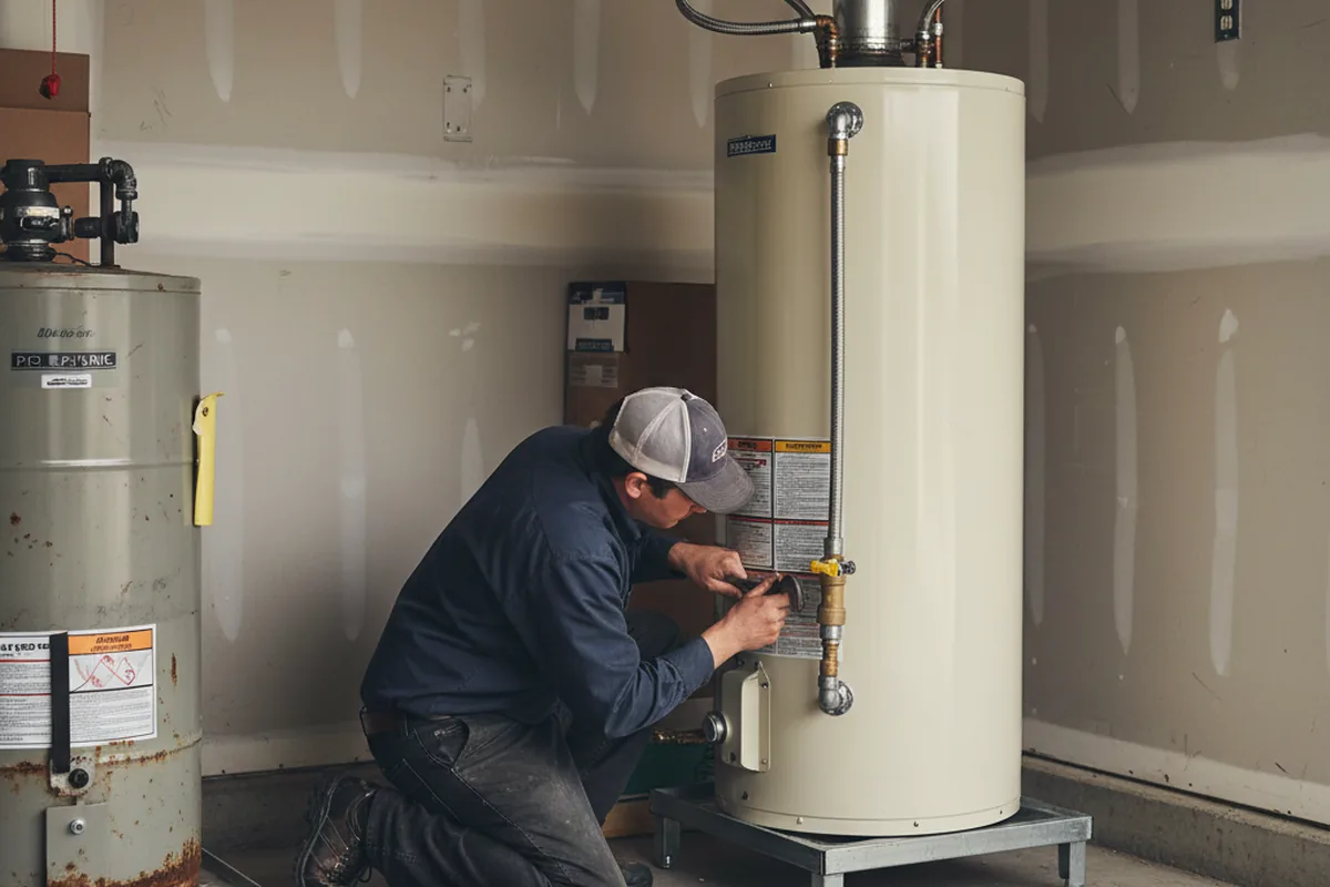 Water heater and shutoff valve replacement in Mapleville