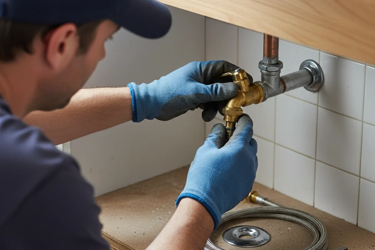 Shutoff valve and fitting work during Faucet and Fixture Repair in Mapleville